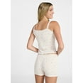 thumbnail image 3 of No Boundaries Sleep Pointelle Cami and Shorts Set, 2-Piece, Women’s XXS-3X, 3 of 5