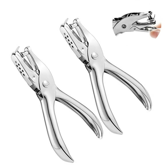 2 PCS Hole Punch,1/4 Inch Single Hole Puncher with 6-Sheet Capacity,Durable One Hole Paper Punch,Create Circle Hole Punch for Crafts,Gift Tags,Tickets & Scrapbooks