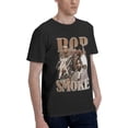 thumbnail image 2 of Pop Rapper Smoke Mens Womens Hip Hop Rap Trap Rapper Streetwear Vintage Style T-Shirt Black, 2 of 7