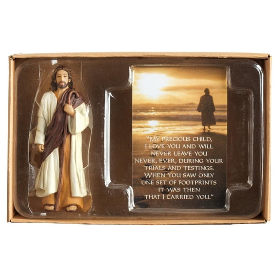 My Precious Child Footprints Golden Sunset 3.5 x 5.5 Resin Decorative Tabletop Figurine Gift Set