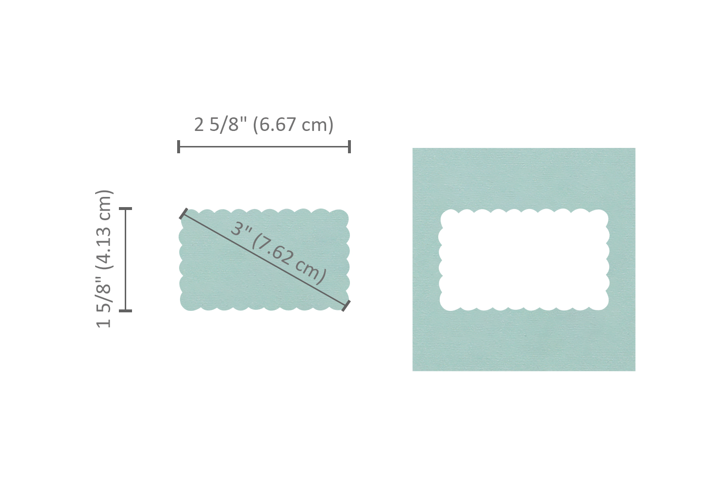 Bira Craft 2 5/8" x 1 5/8" Scalloped Rectangle Lever Action Craft Punch for Paper Crafting Scrapbooking