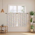 thumbnail image 2 of Colorful Polka Dot Tier Curtains 54 Inch Length, Vintage Minimalist Geometric Beige Cafe Short Curtains for Bathroom Over Sink, Small Kitchen Curtain Light Filtering Drapes 2 Panels 27.5"Wx54"L, 2 of 8