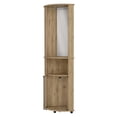 thumbnail image 4 of Miekor Furniture Kempwell 2-Door 2-Shelf Corner Bar Cabinet with Glass Rack Macadamia W5U273, 4 of 6