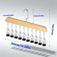 thumbnail image 3 of 360° Rotating Wooden Pants Hanger with 10 Clips, Space Saving Closet Organizer for Pants, Socks and Undergarments, 3 of 8