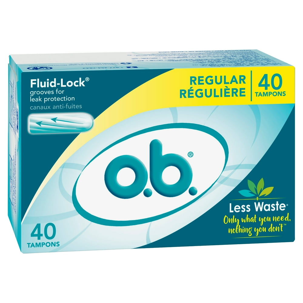 o.b. Applicator Free Digital Tampons Regular Absorbency 40 Count