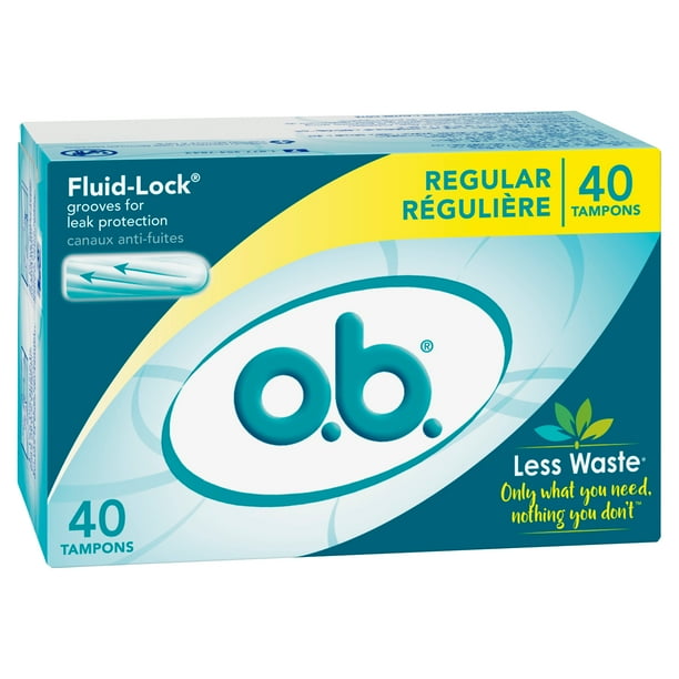 o.b. Applicator Free Digital Tampons Regular Absorbency 40 Count