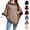 Khaki, variant on Women's Warm Knitted Pashmina Shawl Wraps, Fuzzy Turtleneck Faux Fur Cape Wraps, Loose Fur Trim Poncho Knit Pullover