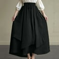 thumbnail image 5 of nerohusy Womens Renaissance Elastic High Waist Skirt Drawstring Double Layered Flowy Long Skirts Vintage Boho Skirts with Pockets 2025 Black,M, 5 of 7