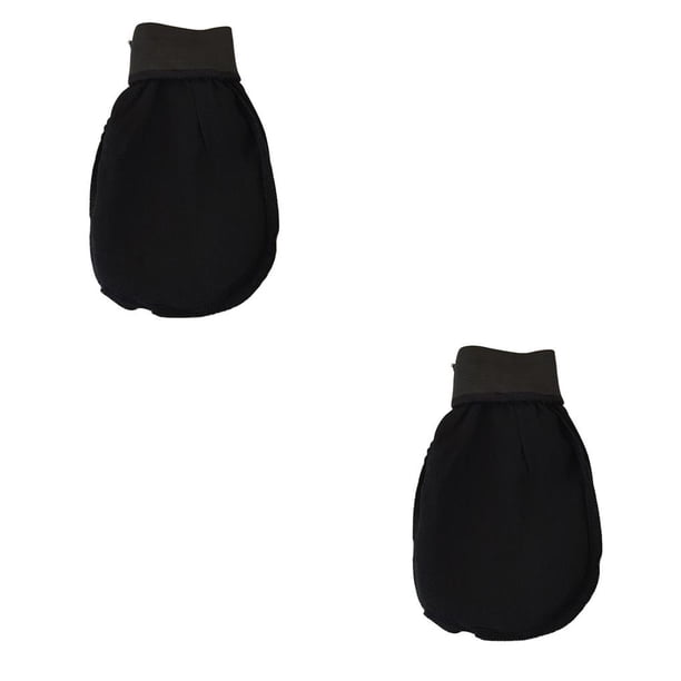 Injueey Guante exfoliante de baño marroquí, guante exfoliante corporal para masaje Facial, guante exfoliante, suministros de de ducha negro 2piezas