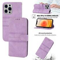 Dteck For iPhone 13 Pro,Magnetic Shockproof Flip Leather Card Holder Lanyard Kickstand Wallet Case Cover,Lightpurple