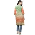 thumbnail image 3 of eloria Damask Printed Kurti With Three-Quarter Sleeves In Mandarin Neck Design, 3 of 5