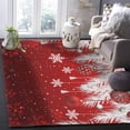 thumbnail image 6 of Christmas Ball Area Rug 5x7ft Snowflake Pine Tree Red Non-Slip Washable Square Rugs Soft Felt Indoor Floor Mat for Bedroom Kitchen Living Room Bathroom, 6 of 8