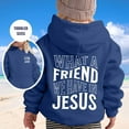 thumbnail image 4 of Christian Hoodies for Girls What A Friend We Have In Jesus Cute Graphic Hooded Sweatshirt with Pockets Pullover Tops, 4 of 7
