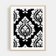 thumbnail image 2 of Decorative Damask Art White on Black - Digital Art Pattern Floral Black and White Geometric Abstract Modern Art Art Deco Unframed Wall Art Print 24 x 32 inches, 2 of 4