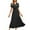 DT-Black, variant on DailyTrove Women's Pleated Midi Dress-Short Sleeve-Wrap Front-Polyester-for Office/Casual Outing-Flattering Pleated Fit