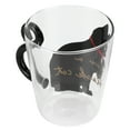 thumbnail image 4 of Taza de gato para café, leche, té, agua, botella para niños, transparente, resistente al calor, reutilizable (gato negro), 4 of 14