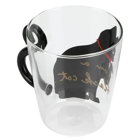 

Cat Mug High Borosilicate Glass Cute Cat Shape Water Bottle Heat-Resistant Exquisite Design Kids Gifts Use Office School Black Cat Housewife