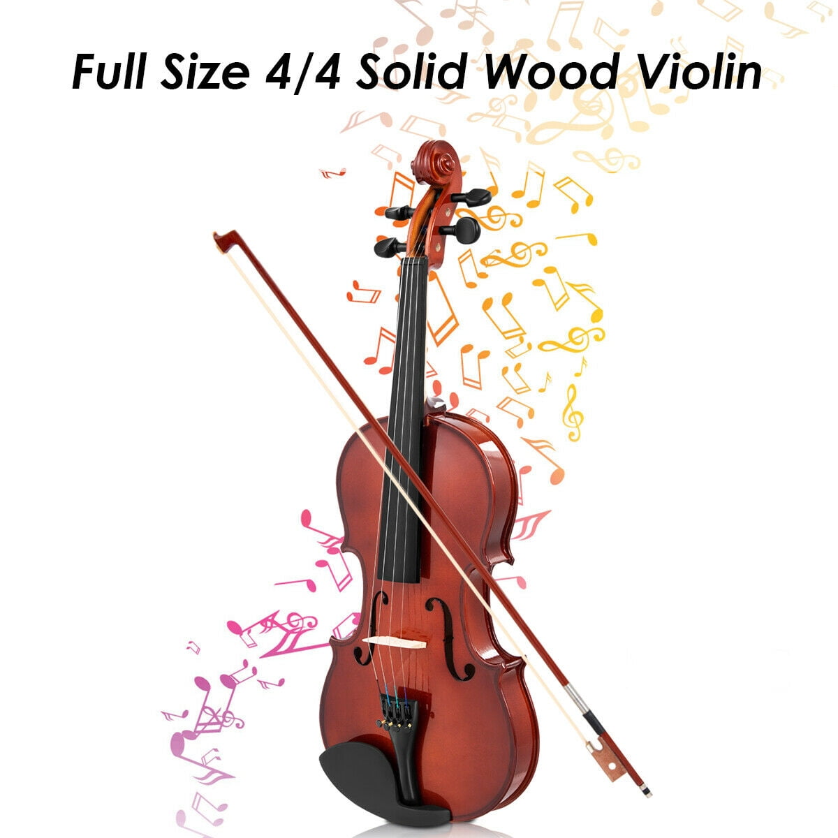 violin hard bridge rosin case bow wood walmart starter solid student