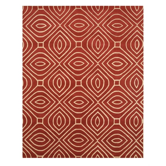 Hand-tufted Wool Red Contemporary Geometric Marla Rug