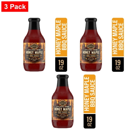 Private Selection Applewood Smoke Honey Maple BBQ Sauce 19 oz - 3 Pack