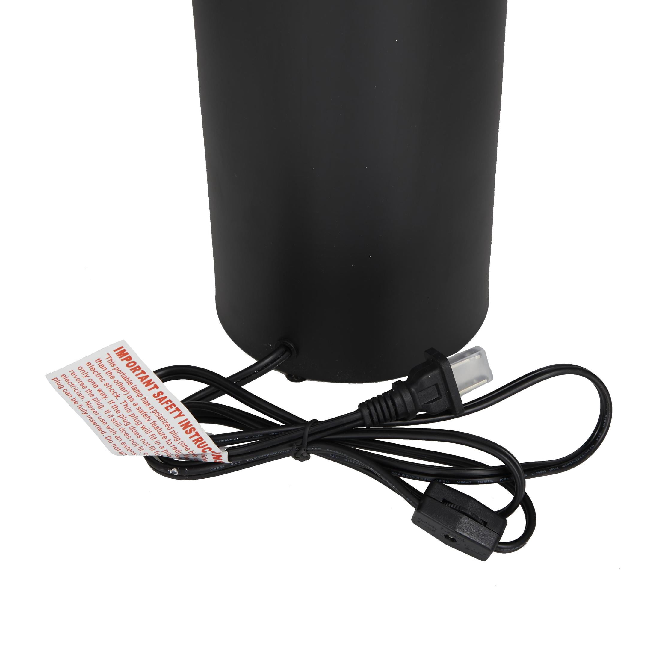 DecMode 22" Black Accent Lamp with Black Metal Shade