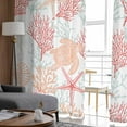 thumbnail image 5 of Sheer Curtains 63 Inches Long, Sea Turtle Nautical Coral Summer Beach Light Filtering Window Curtains for Living Room, Red Orange Coastal Rod Pocket Voile Sheer Curtain Drapes, 52"W x 63"L, 2 Panels, 5 of 9