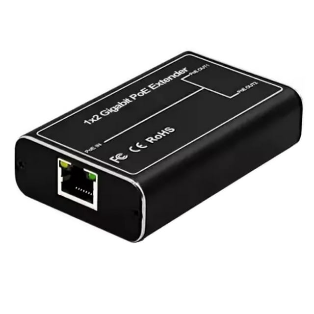 JIAHAOO Powerful POE Extender for Network Expansion, 1000mbps, Extends Range & Supplies Power to 2 Terminal Devices