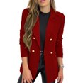 thumbnail image 1 of ORUYROP Women's Solid Color Casual Long Sleeve Lapel Button Blazer Jacket, 1 of 2