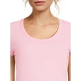 thumbnail image 4 of No Boundaries Scoop Neck Tee with Short Sleeves, 1 or 3-Pack, Women’s, 4 of 5