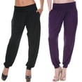 thumbnail image 1 of White Mark Pantalon de Jogging Harem Taille Haute pour Femmes, Lot de 2, 1 of 5