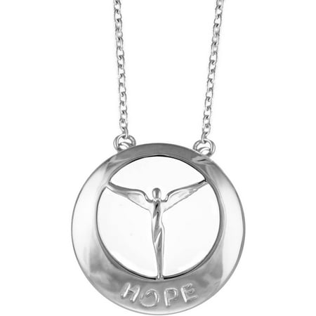 Lavaggi Jewelry Sterling Silver Circle Of Hope Pendant Necklace, 18 Chain