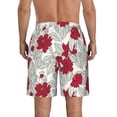 thumbnail image 3 of Naloa Leaves And Anemone Flowers In Red Grey Men's Beach Shorts, Surfing shorts, Swim trunks, Quick Dry Swim Trunks for Surfing Beach Fun - 3X-Large, 3 of 9