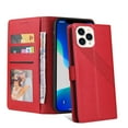 thumbnail image 2 of Case for iPhone 13 Pro Max Wallet Case, PU Leather Stand Flip Cover Case - [Shockproof TPU Inner Shell] for Women and Men - Folio Case Compatible with Apple iPhone 13 Pro Max - 6.7 inch (Red), 2 of 12