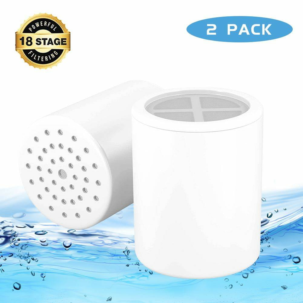 WiseWater 2 Pack 18Stage Shower Filter Replacement Cartridge for Universal Shower Filter