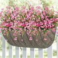 thumbnail image 6 of Morttic 6 Pcs Fake Fall Flowers Artificial Plants Outdoor Camellia UV Resistant Faux Plastic Flowers Greenery Shrubs Hanging Planter for Home Kitchen Garden Patio Window Decor (Pink), 6 of 14
