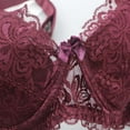 thumbnail image 3 of Fatuov Lace Seamless Bras for Women Plus Size Full Coverage Everyday Bras Sexy Sports Bras 40C, Wine, 2-Pack, 3 of 4