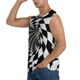 thumbnail image 3 of Lsque 3D Vortex Illusion Print Men's Cotton Blend Sleeveless Muscle Shirts (S-3XL)- Moisture Wicking, Odor Protection, UPF 30+,XX-Large, 3 of 8
