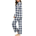 thumbnail image 6 of V-Neck Long Sleeve Pajama Set Women, Buttery Soft Casual Loungewear Two Piece Set, Loose Fit Pants and Top, Cute Printing Pajamas for Women, Mother's Day Gifts | CSEONE,Blue L, 6 of 9