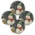 thumbnail image 5 of WOBOGO Winter Snowman Round Placemats Set of 4 Heat Resistant Washable Kitchen Table Decorations 15.4in, 5 of 7