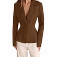 thumbnail image 2 of Women'S Business Casual : Long Sleeve, Slim Fit, Jackets Brown S, 2 of 7