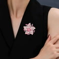 thumbnail image 3 of Opvise Lady Brooch Flower Shape Rhinestone Decor Anti-slip Shouder Bag Suit Coat Collar Hat Scarf Decoration Clothes Pin Party Prom Bride Wedding Garment Jewelry, 3 of 7