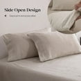 thumbnail image 6 of Simple&Opulence 100% Linen Sheet Set-Pure Linen Bedding Sheet-4 Pieces (1 Flat Sheet,1 Fitted Sheet,2 Pillowcase)-Embroidery Collection,Soft & Cozy,Cooling Bedding- Twin Size, Linen, 6 of 9