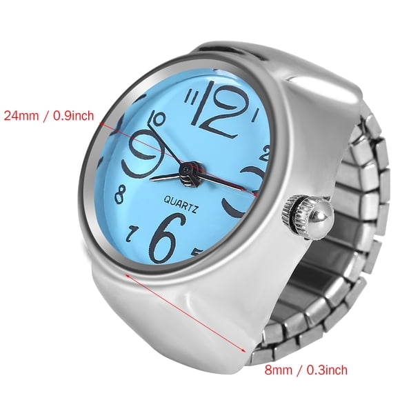 Reloj de anillo Ecomeon de cuarzo analógico 8 colores para mujer estilo Casual azul