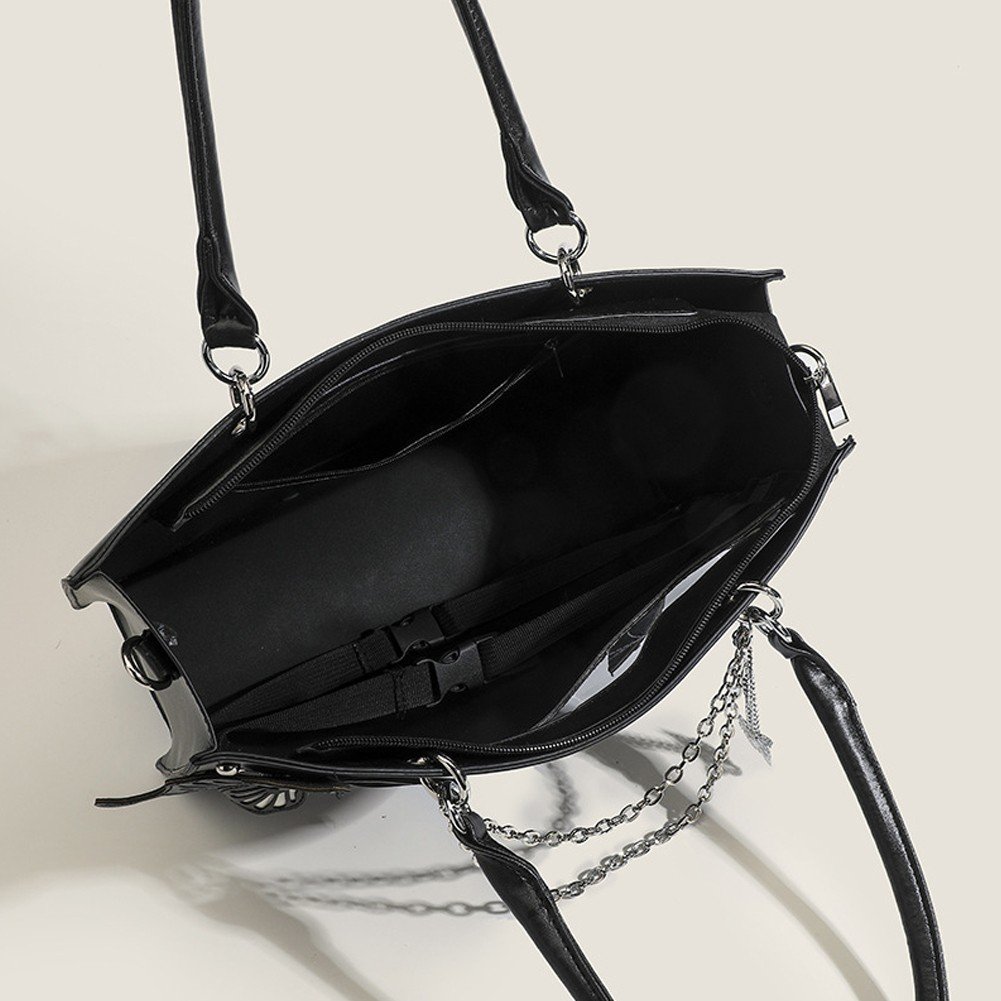 Jiibva Labyrinth Butterfly Spider Web Letter Chain Handbags DIY Transparent Ita Bag Lolita Gothic Tote Vintage Fashion Shoulder Bag