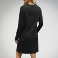 thumbnail image 7 of Diufon Womens Fall Sweatshirts Dresses Round Neck Long Sleeve Mini Dress Side Hem Split Dress, 7 of 7