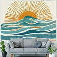 thumbnail image 4 of Creowell Ocean Sunrise Wall Tapestry Waves Mid Century Modern Style Tapestry Wall Hanging Wall Art Home Decor for Bedroom,Living Room,Dorm Decor 50x40inch, 4 of 6
