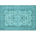 thumbnail image 1 of Ahgly Company Indoor Rectangle Medallion Light Blue Traditional Area Rugs, 5' x 8', 1 of 4