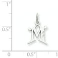 thumbnail image 2 of 14K White Gold Diamond Cut Initial M Charm, 2 of 2