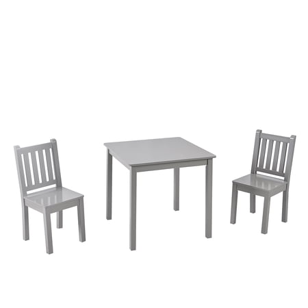 Toffy & Friends Wooden Kids Table and Chairs Set  Gray Color 3 Piece 3 Years Old
