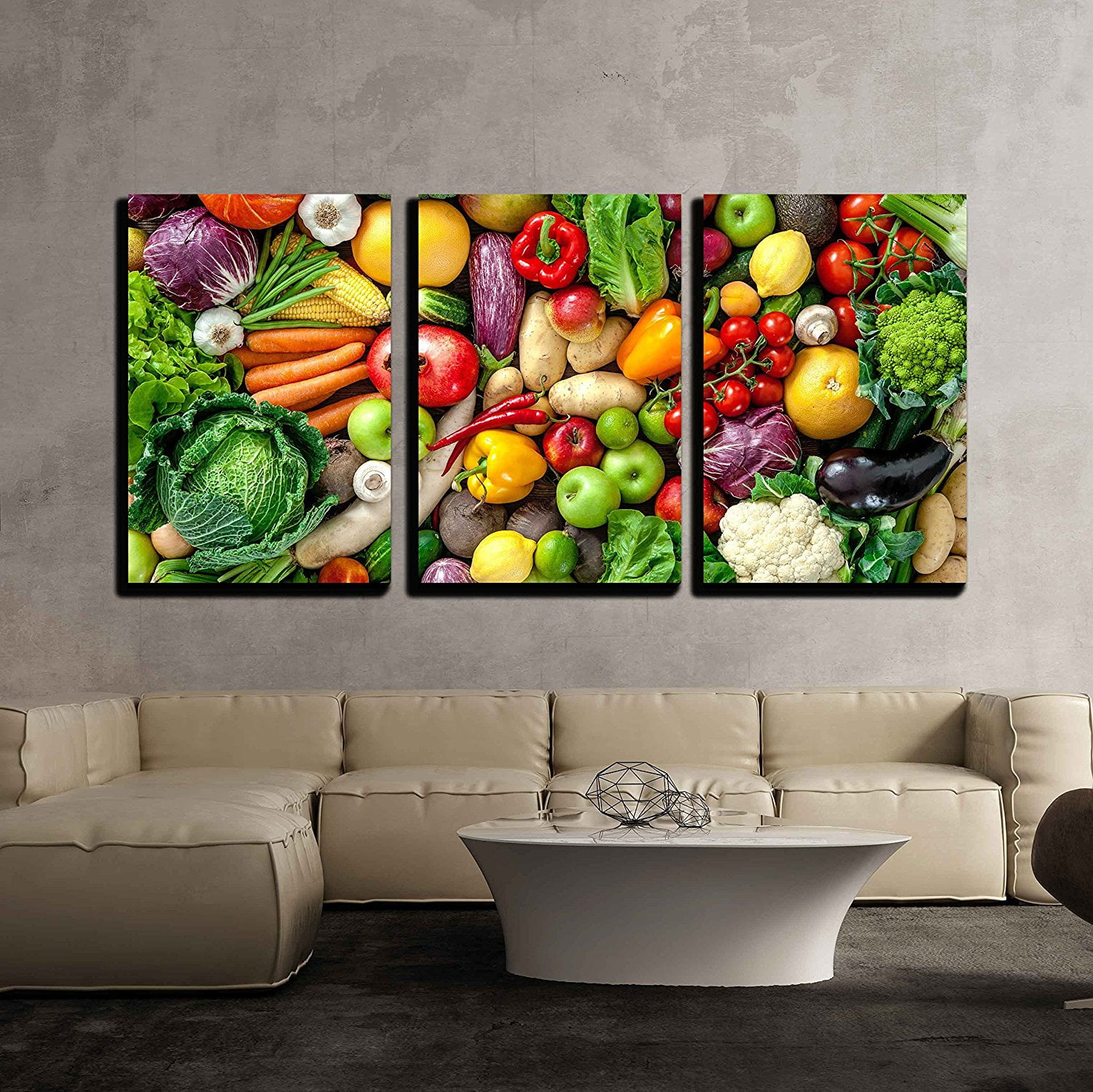 Wall26 3 Piece Canvas Wall Art - Assortment of Fresh Fruits and